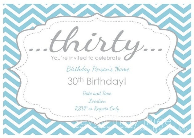 30th party invitation templates free