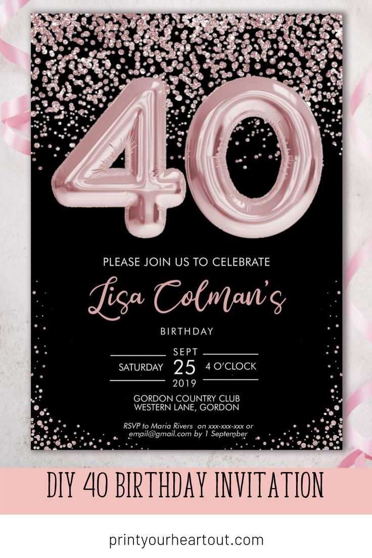 Free 40Th Birthday Invitations Templates