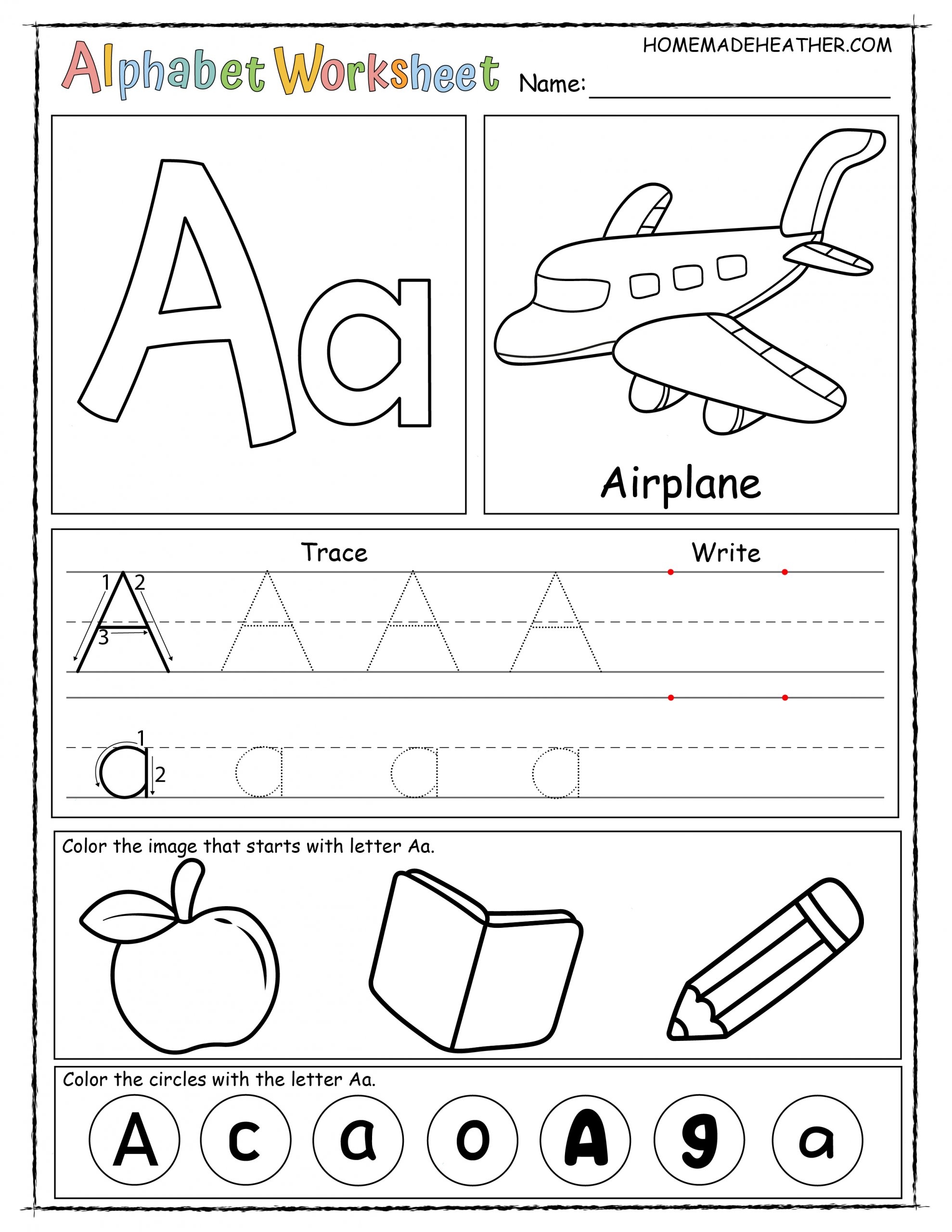 alphabet preschool worksheets