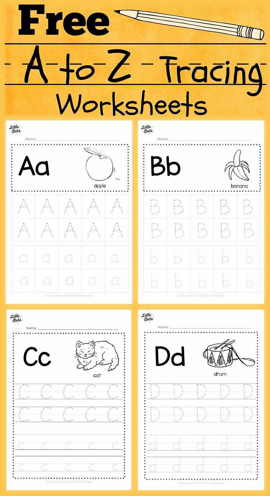 Free Alphabet Tracing Worksheets Little Dots Education Letter Tracing
