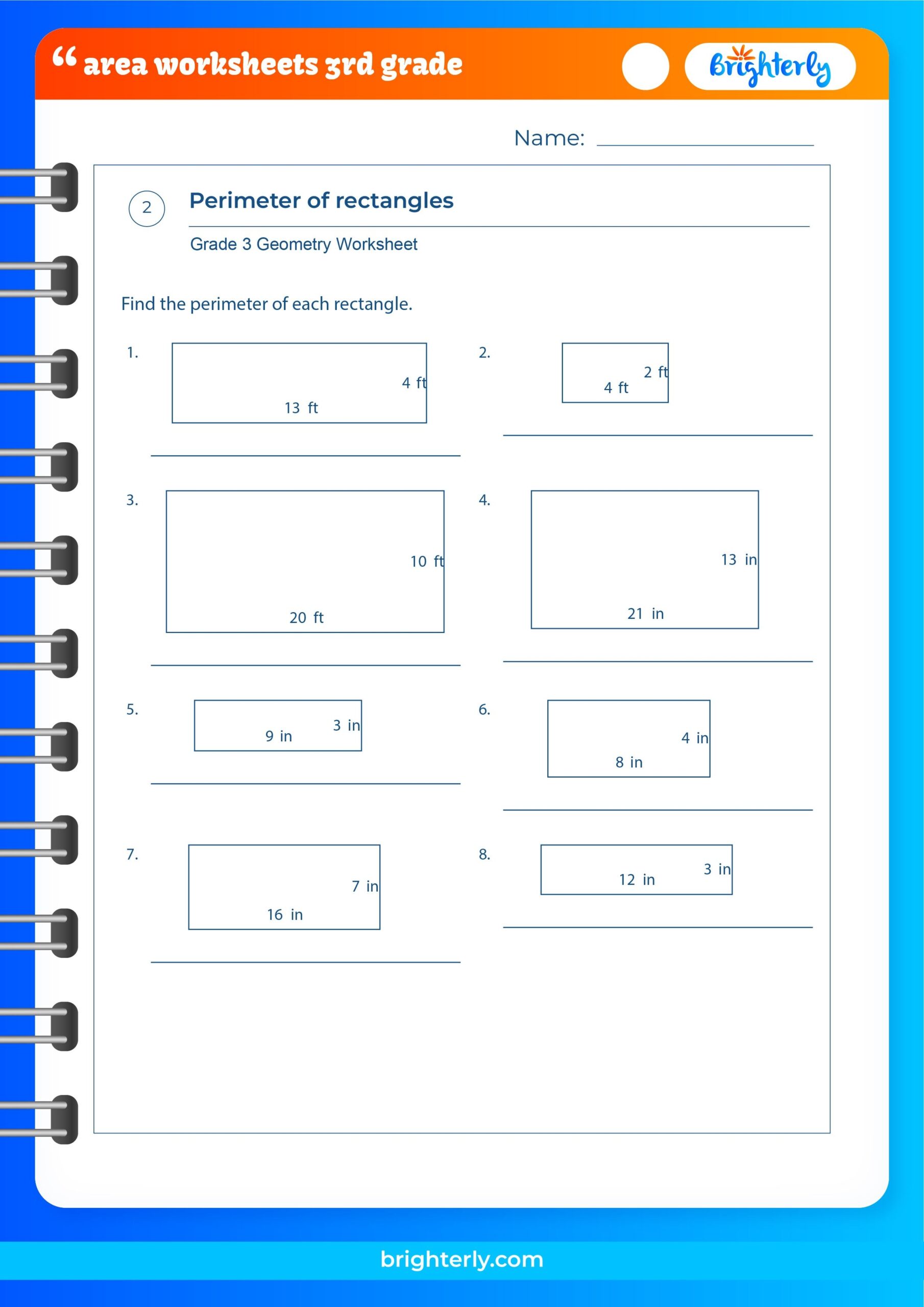 Free Area Worksheets For 3rd Grade Students PDFs Brighterly