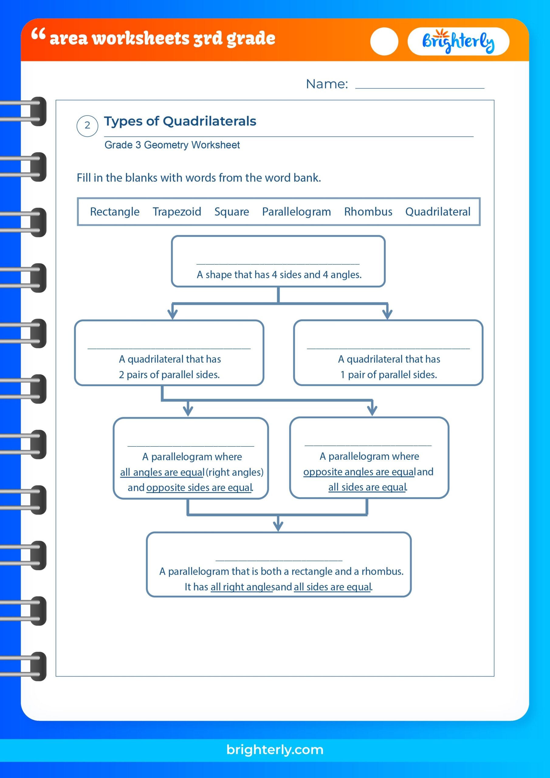 Free Area Worksheets For 3rd Grade Students PDFs Brighterly
