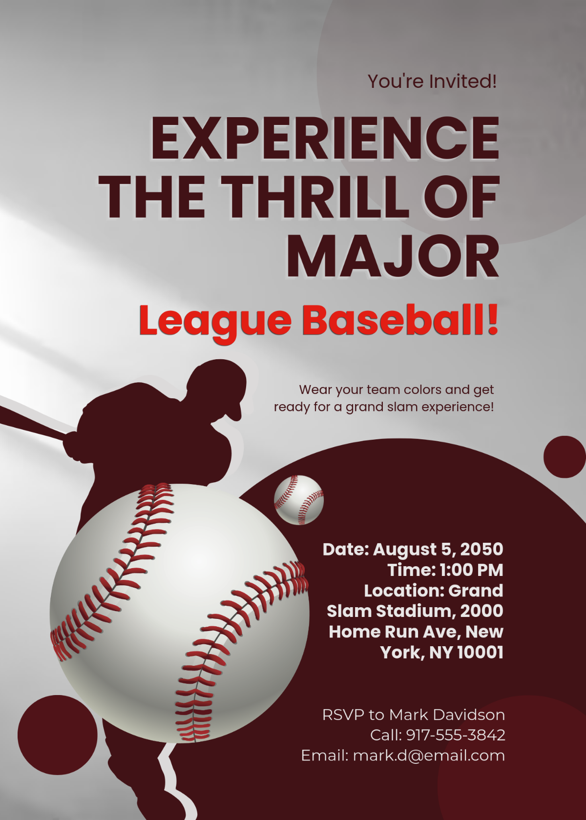 Free Baseball Championship Invitation Template To Edit Online