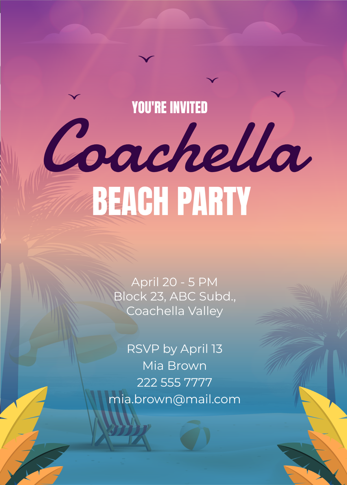 Free Beach Barbecue Invitation Template To Edit Online