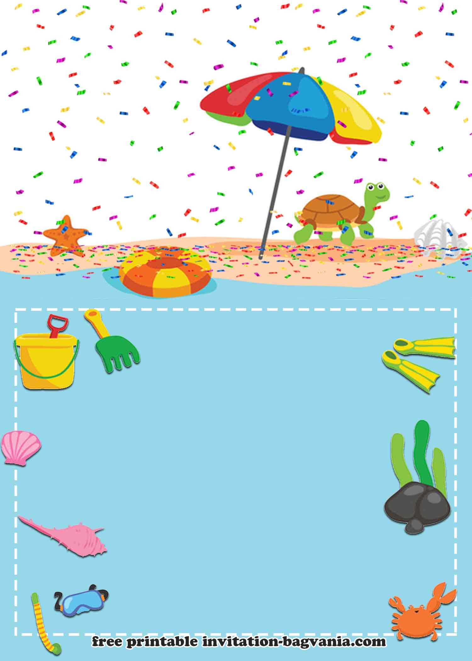 FREE Beach Theme Birthday Invitation Templates Download Hundreds FREE 