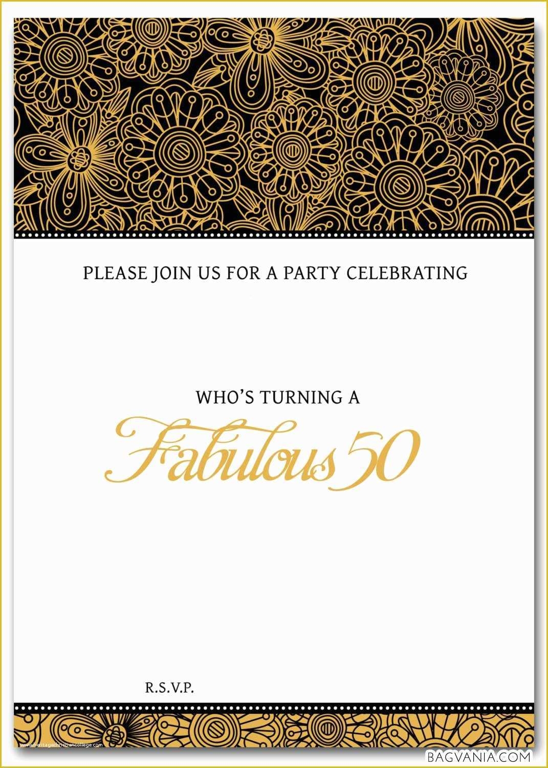 Free Birthday Invitations Templates To Print Of Free 50th Birthday 