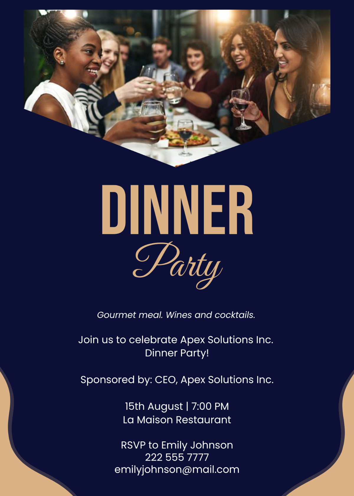 Free Business Dinner Party Invitation Template To Edit Online