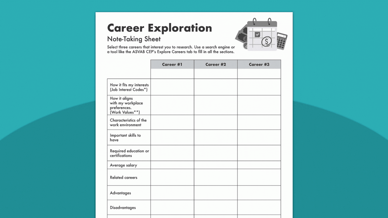 career exploration worksheets pdf high school