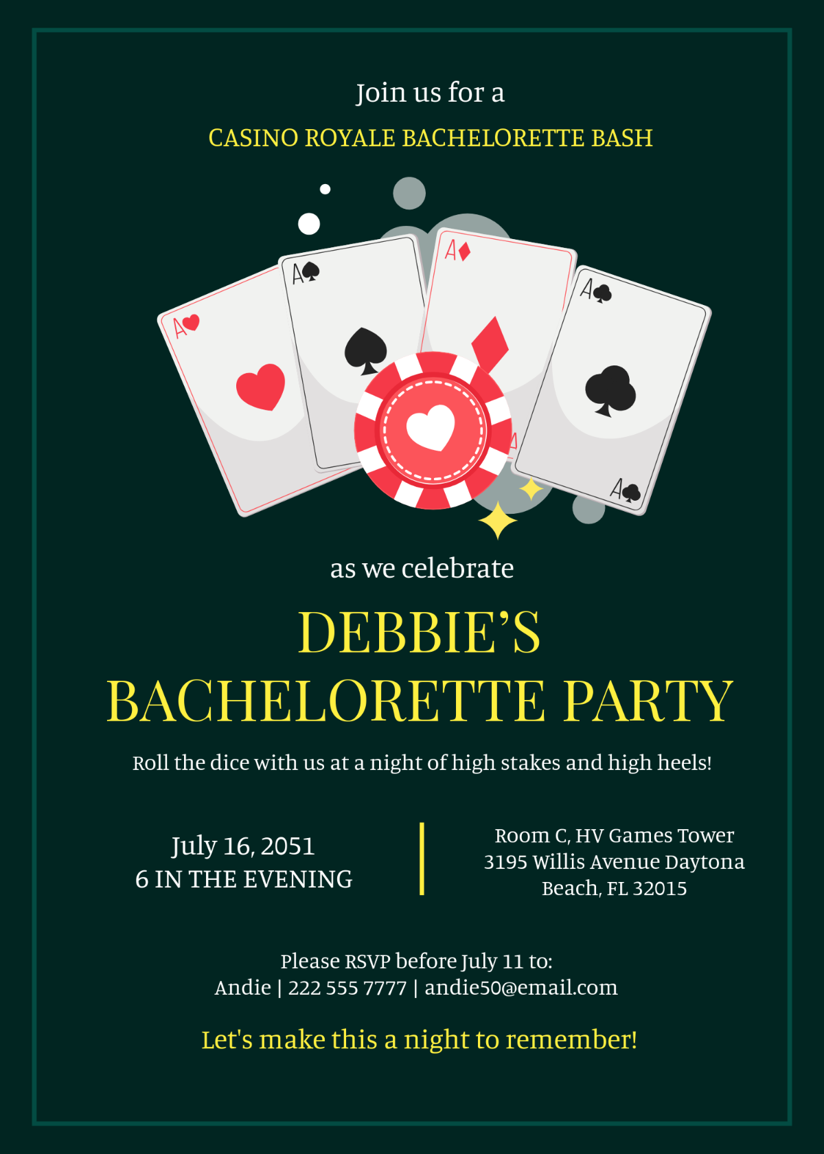 bachelorette party invitation template