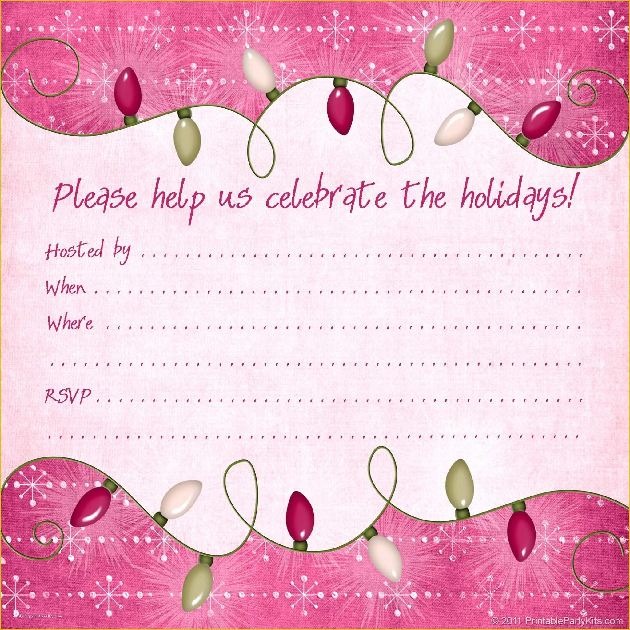 christmas holiday invitation templates free