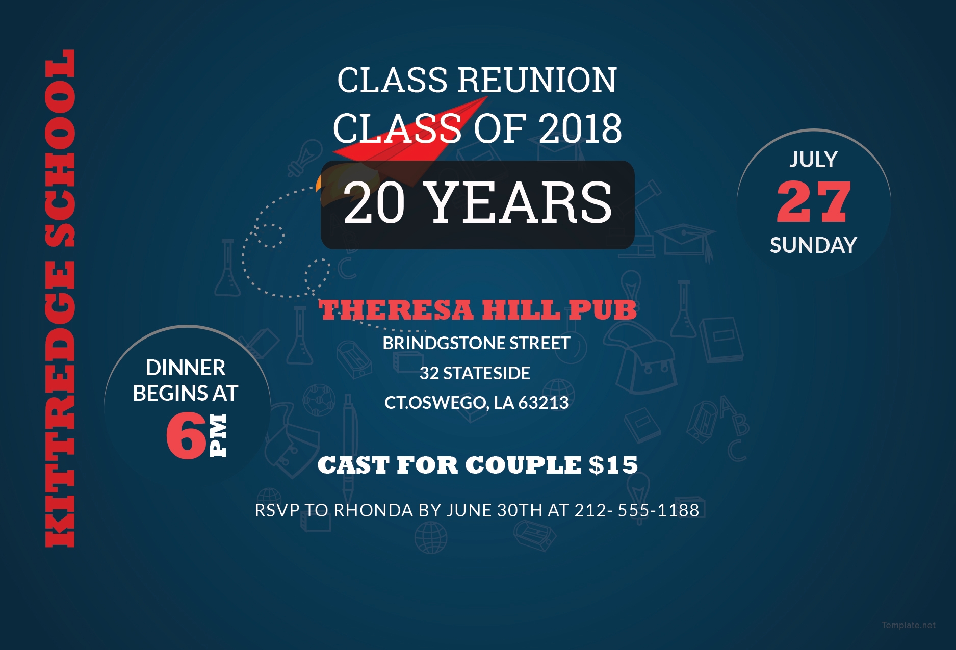Free Class Reunion Invitation Template In Adobe Photoshop Illustrator 
