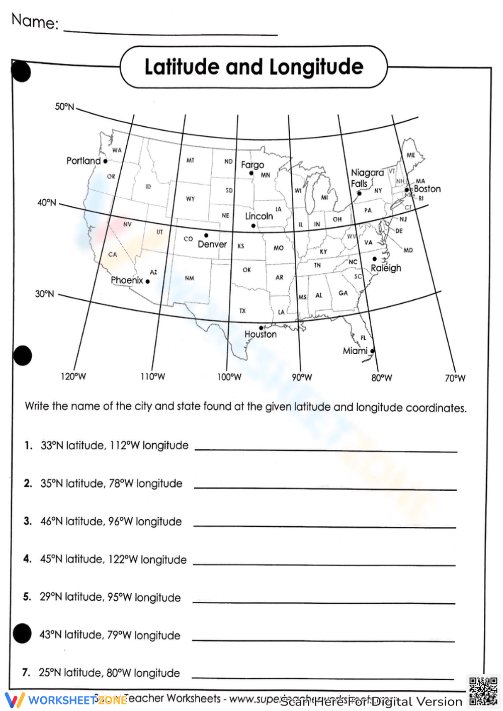Free Collection Of Latitude And Longitude Worksheets Worksheets Library