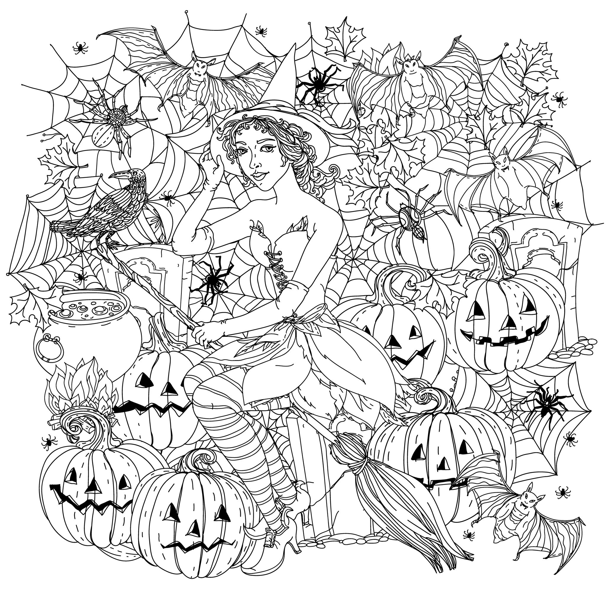 Free Coloring Pages For Adults Halloween