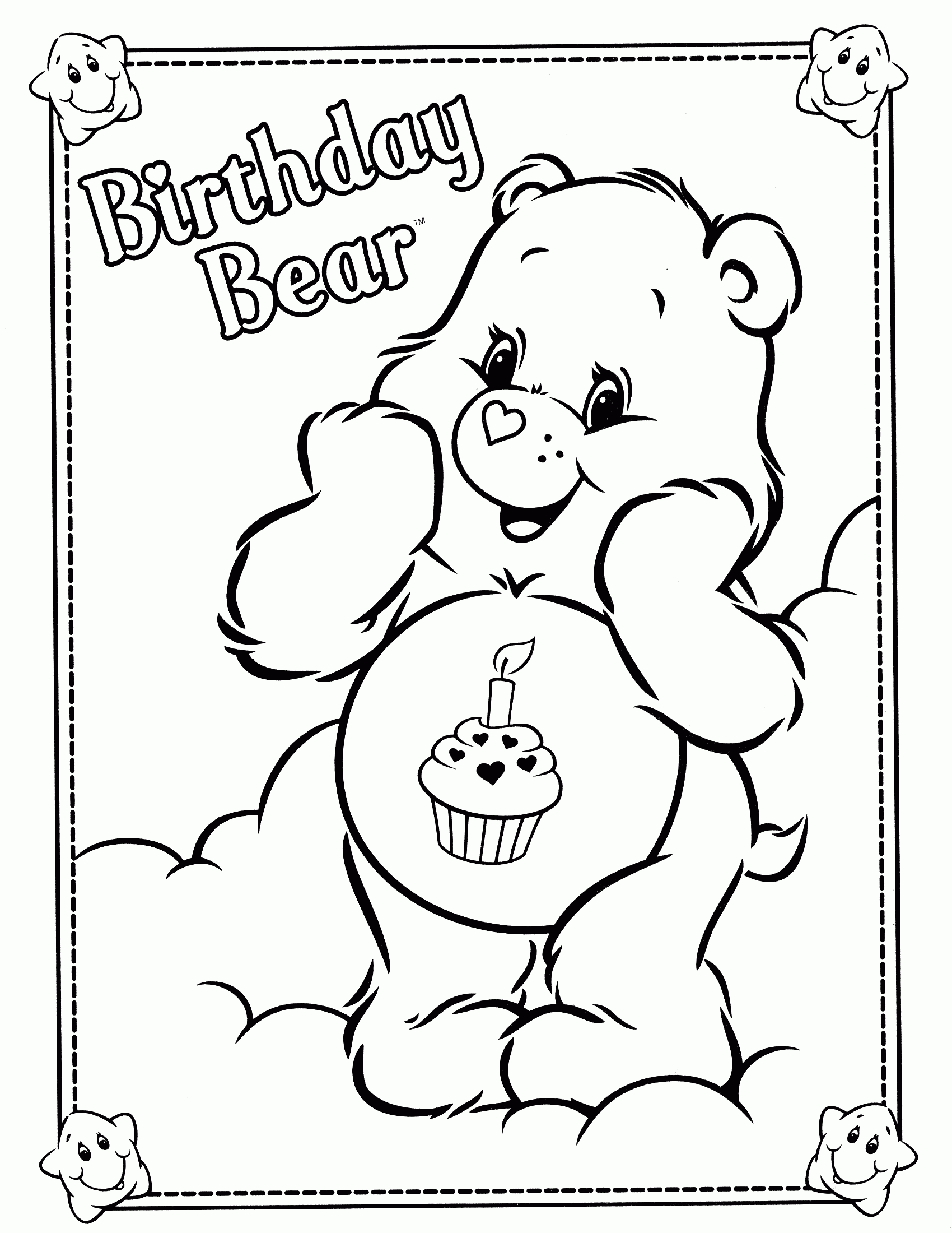 Free Coloring Pages Of Care Bears Coloring Home