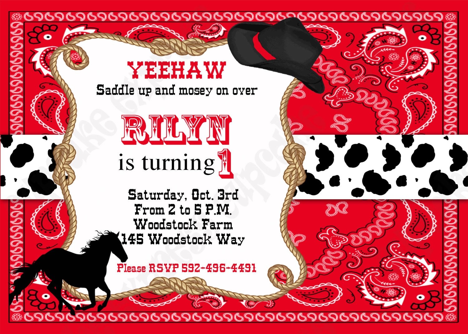 FREE Cowboy Birthday Invitations FREE Printable Birthday Invitation 