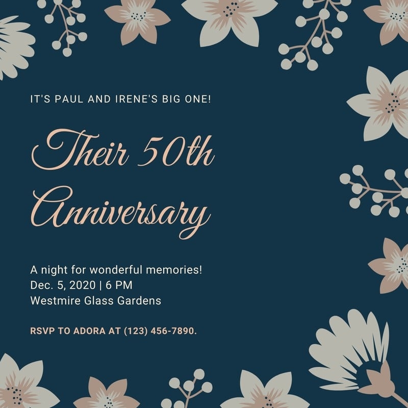 anniversary invitations templates