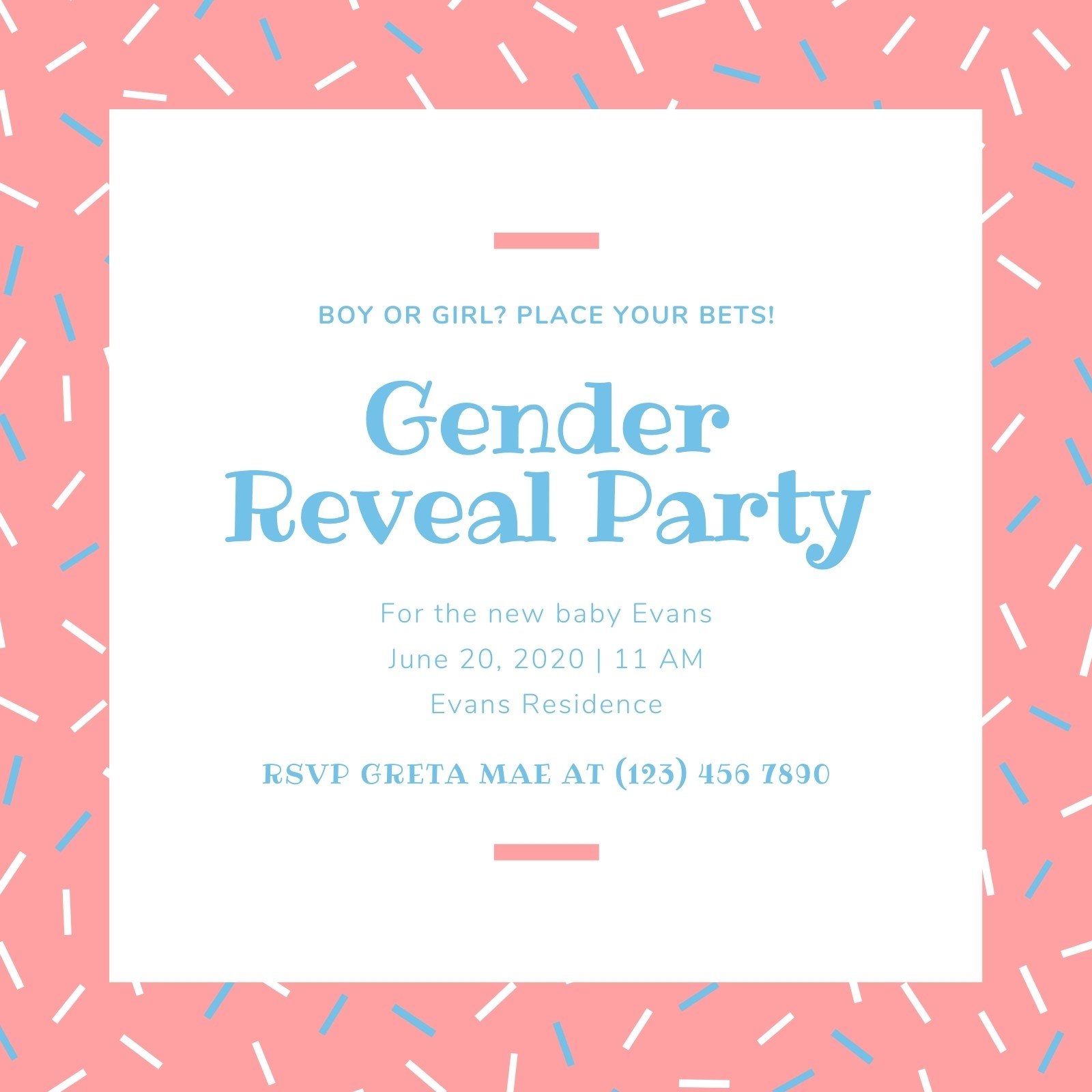 Free Custom Printable Gender Reveal Invitation Templates Canva