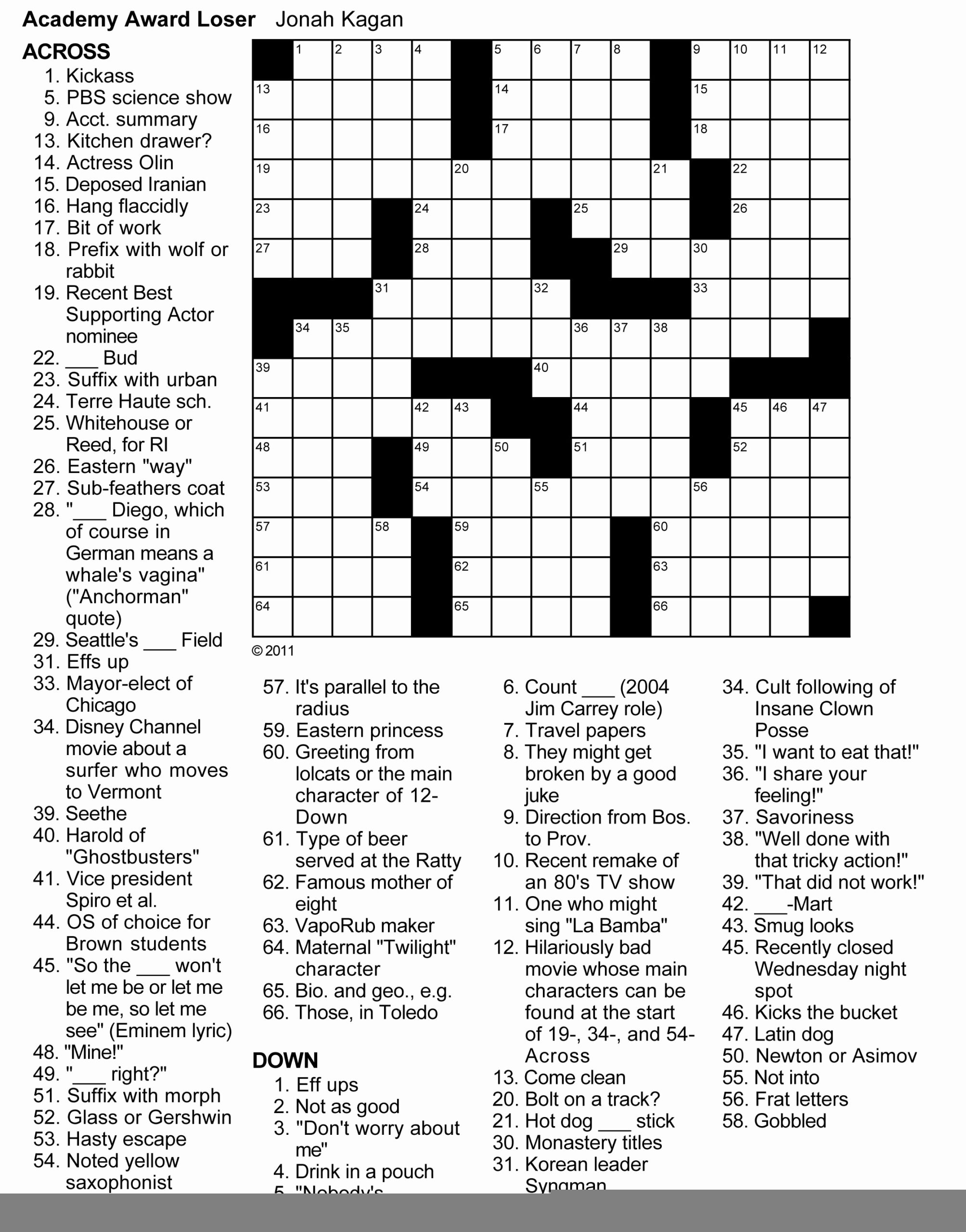Free Daily Printable Crosswords Free Printable James Crossword Puzzles