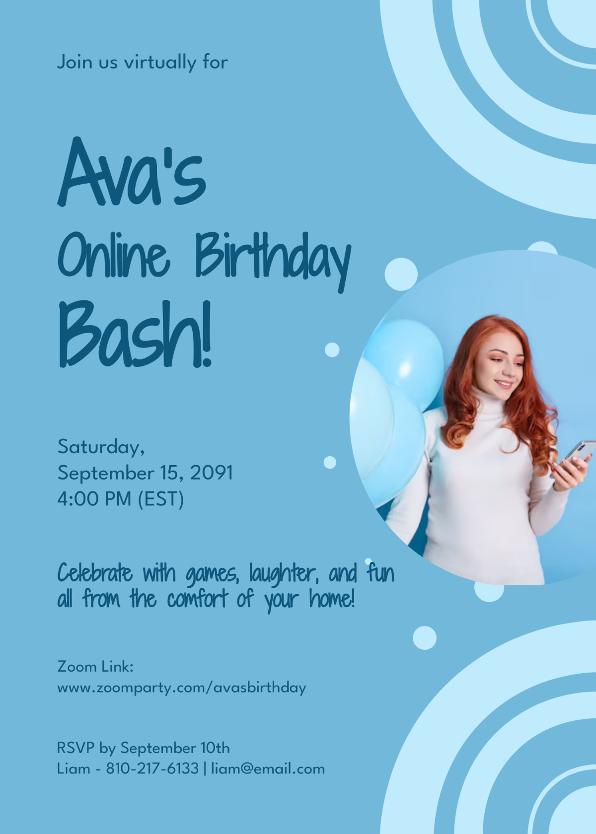 Free Digital Party Invitation Template To Edit Online