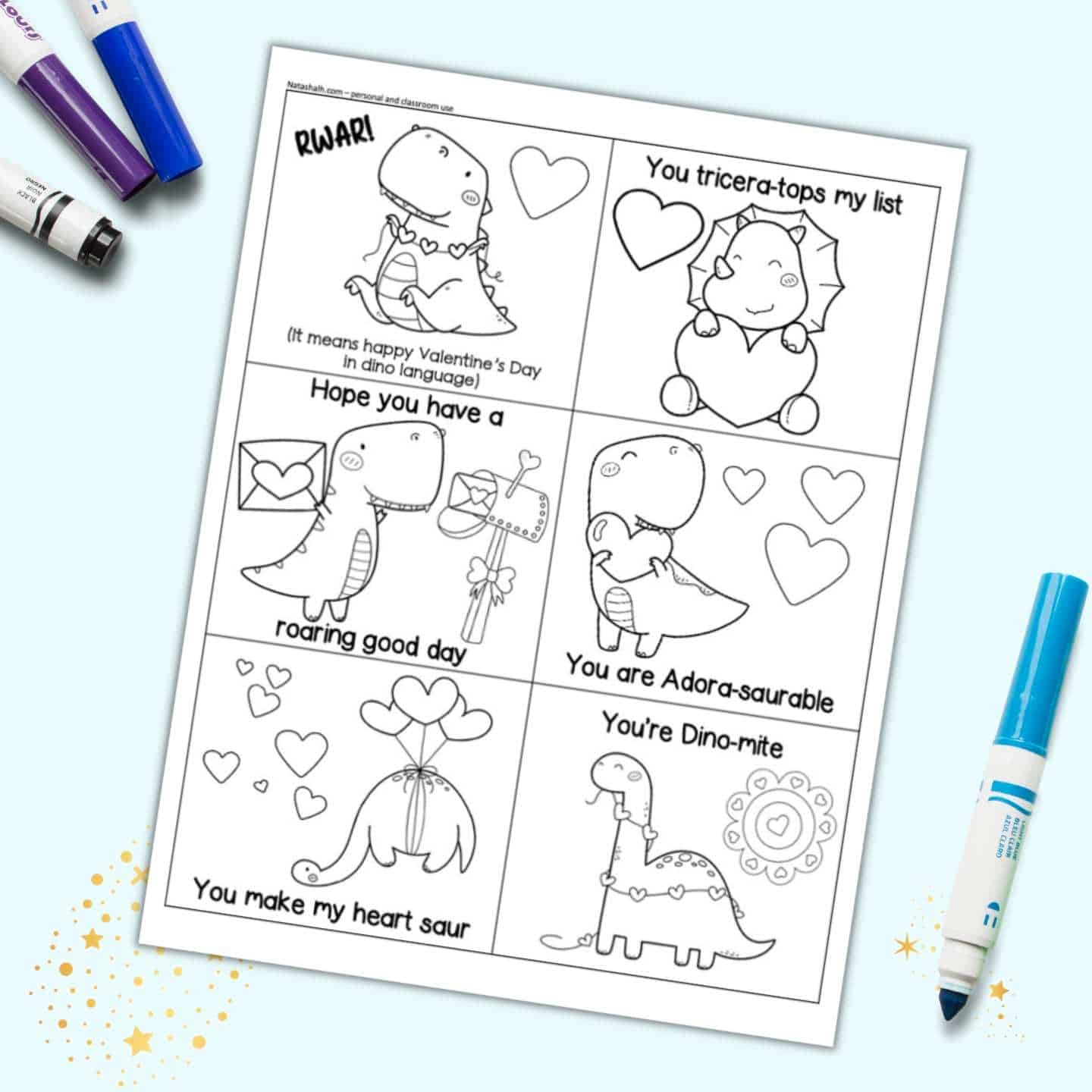 Free Dinosaur Black And White Printable Valentine Cards The Artisan Life