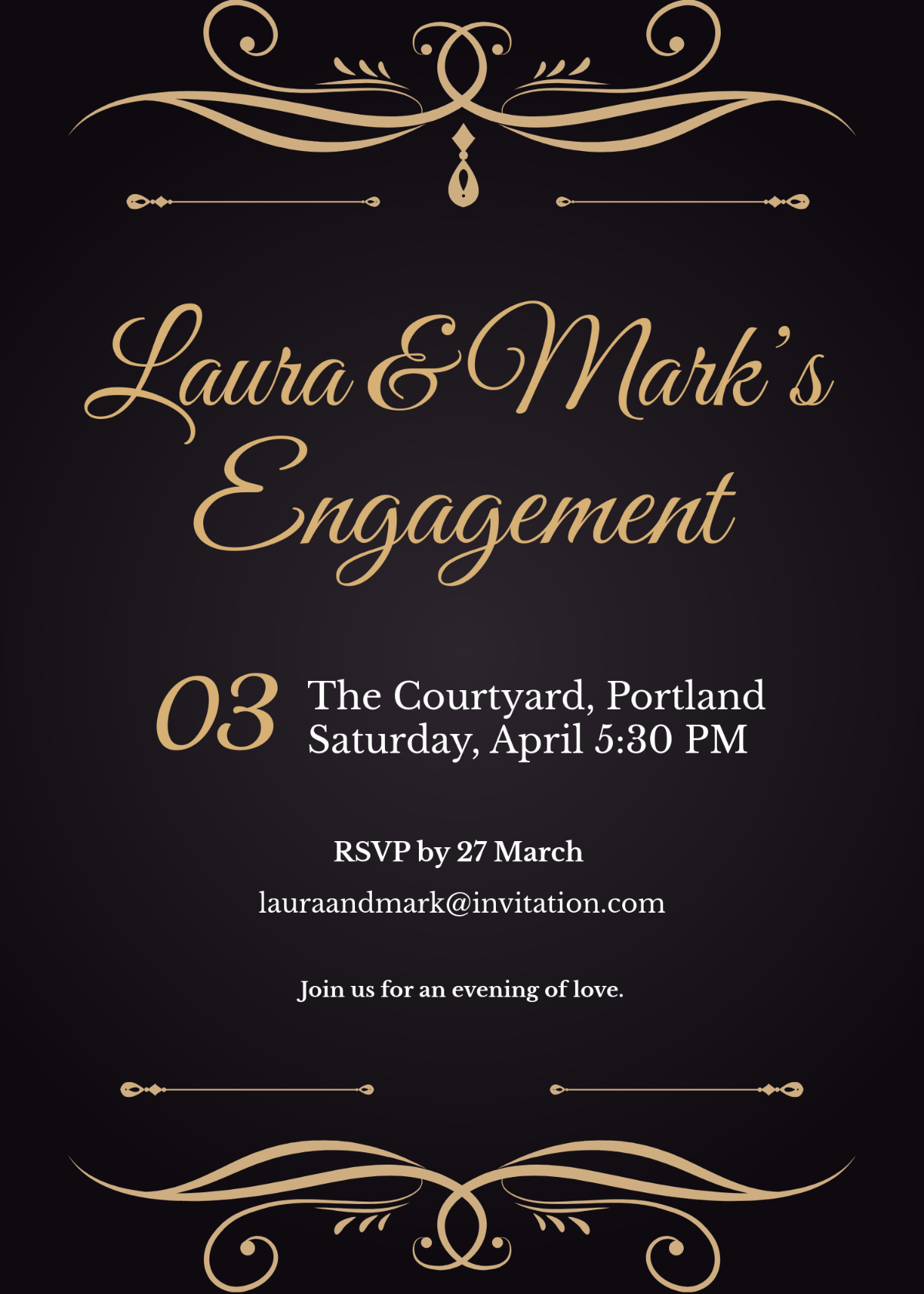 Free DIY Elegant Invitation Template To Edit Online