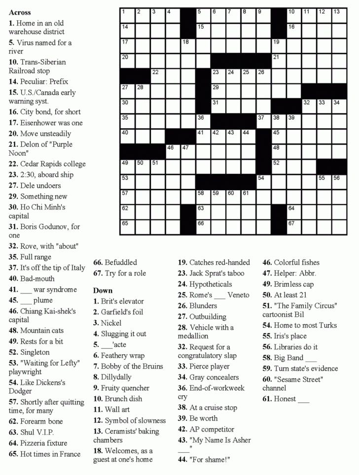printable easy crossword puzzles for adults