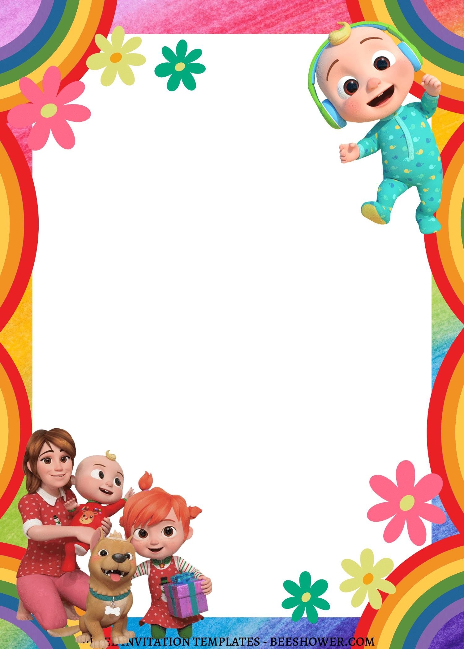 FREE EDITABLE 11 Bubbly Cocomelon Canva Birthday Invitation Templat