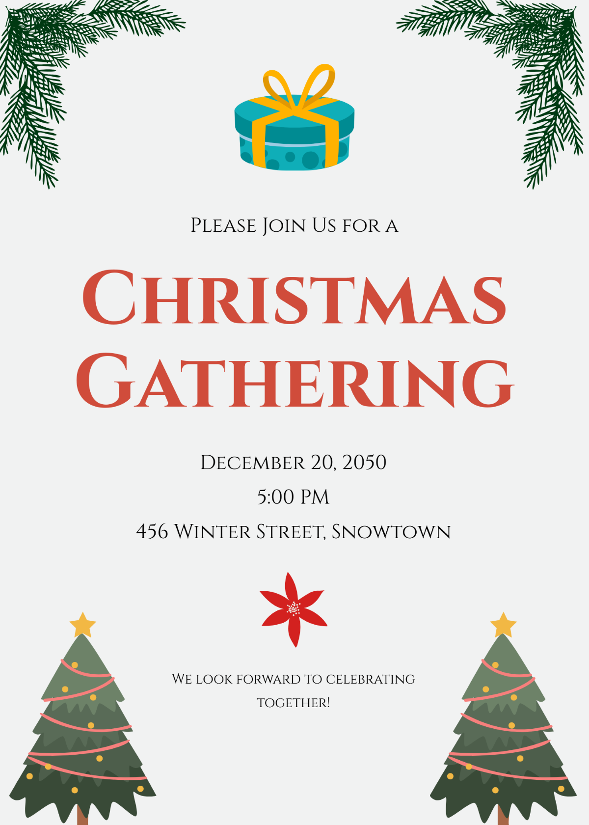 Free Editable Christmas Invitation Template To Edit Online