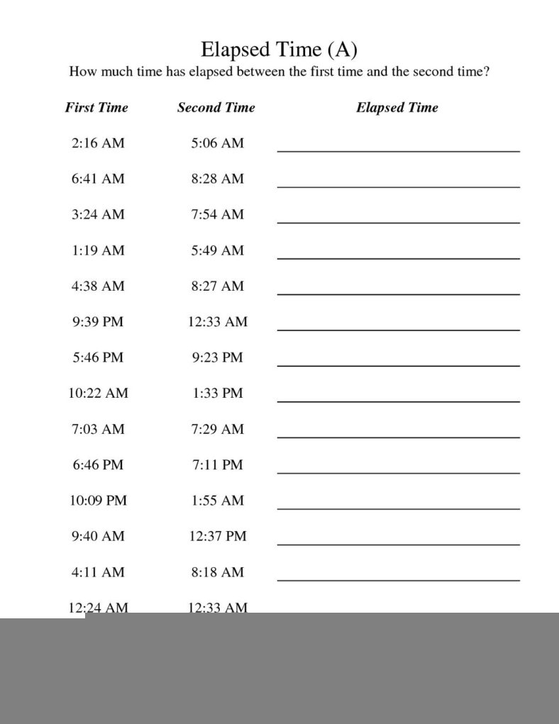 elapsed time worksheets grade 3