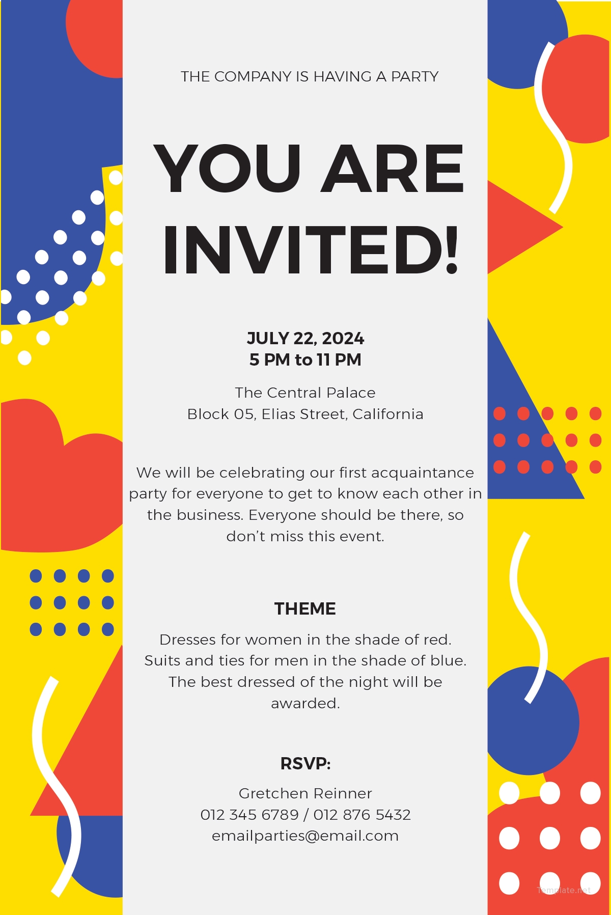 party template invite