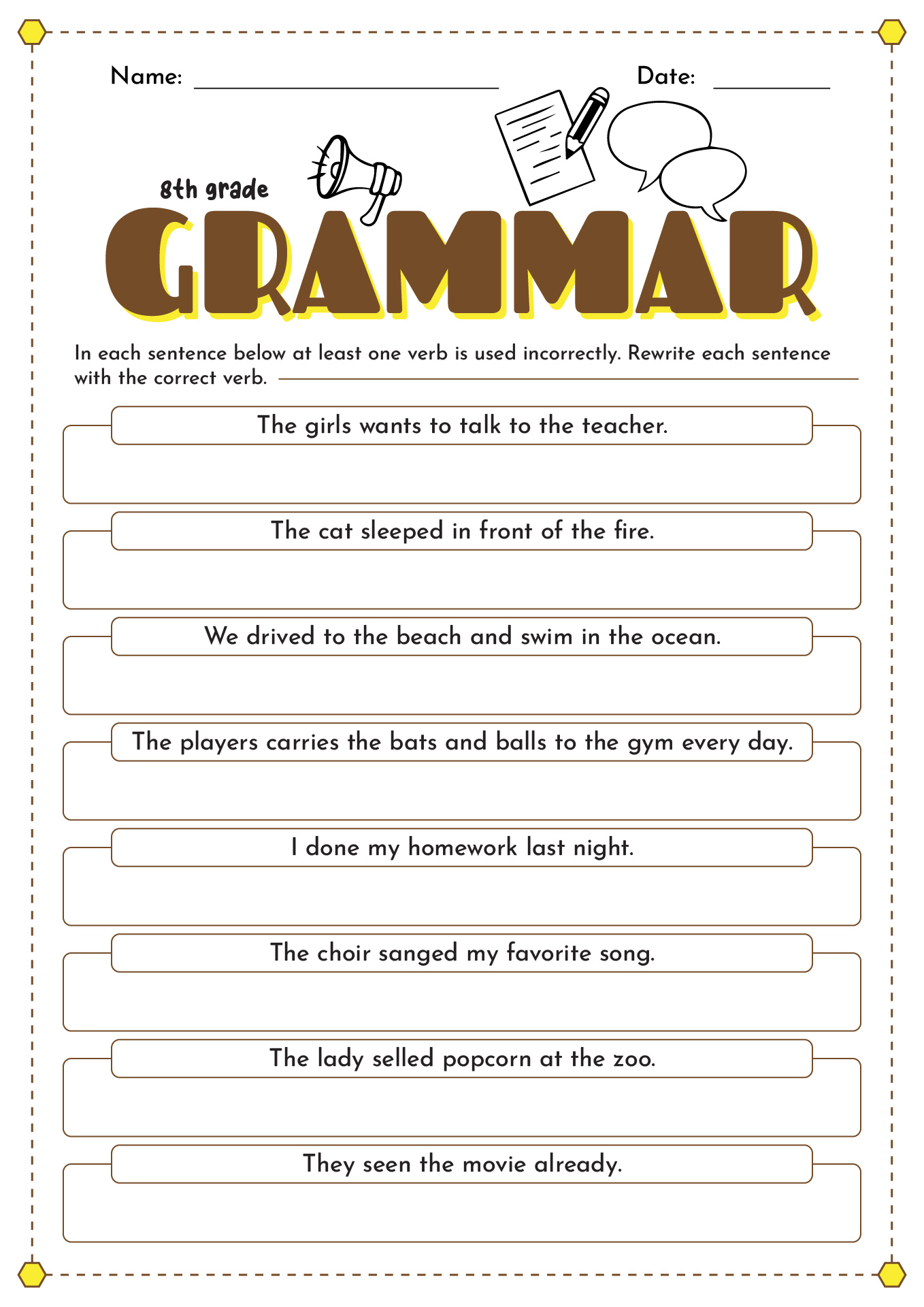 Free English Worksheet For 8th Graders Download Free English Worksheet 