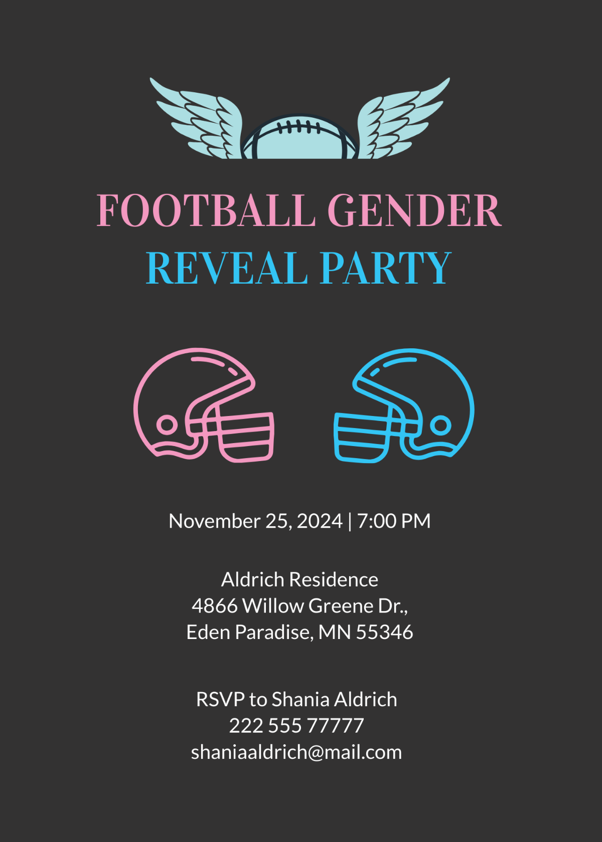 Free Football Gender Reveal Invite Invitation Template To Edit Online