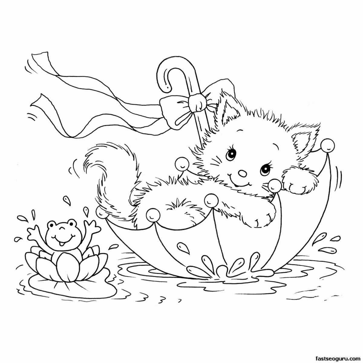 free kitty coloring pages