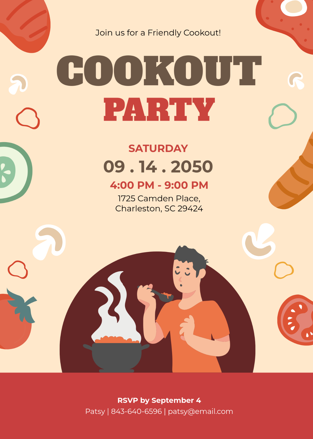 Free Friendly Cookout Invitation Template To Edit Online
