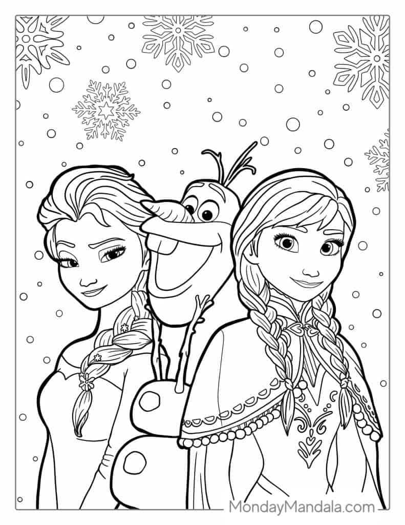 frozen coloring pages printable free