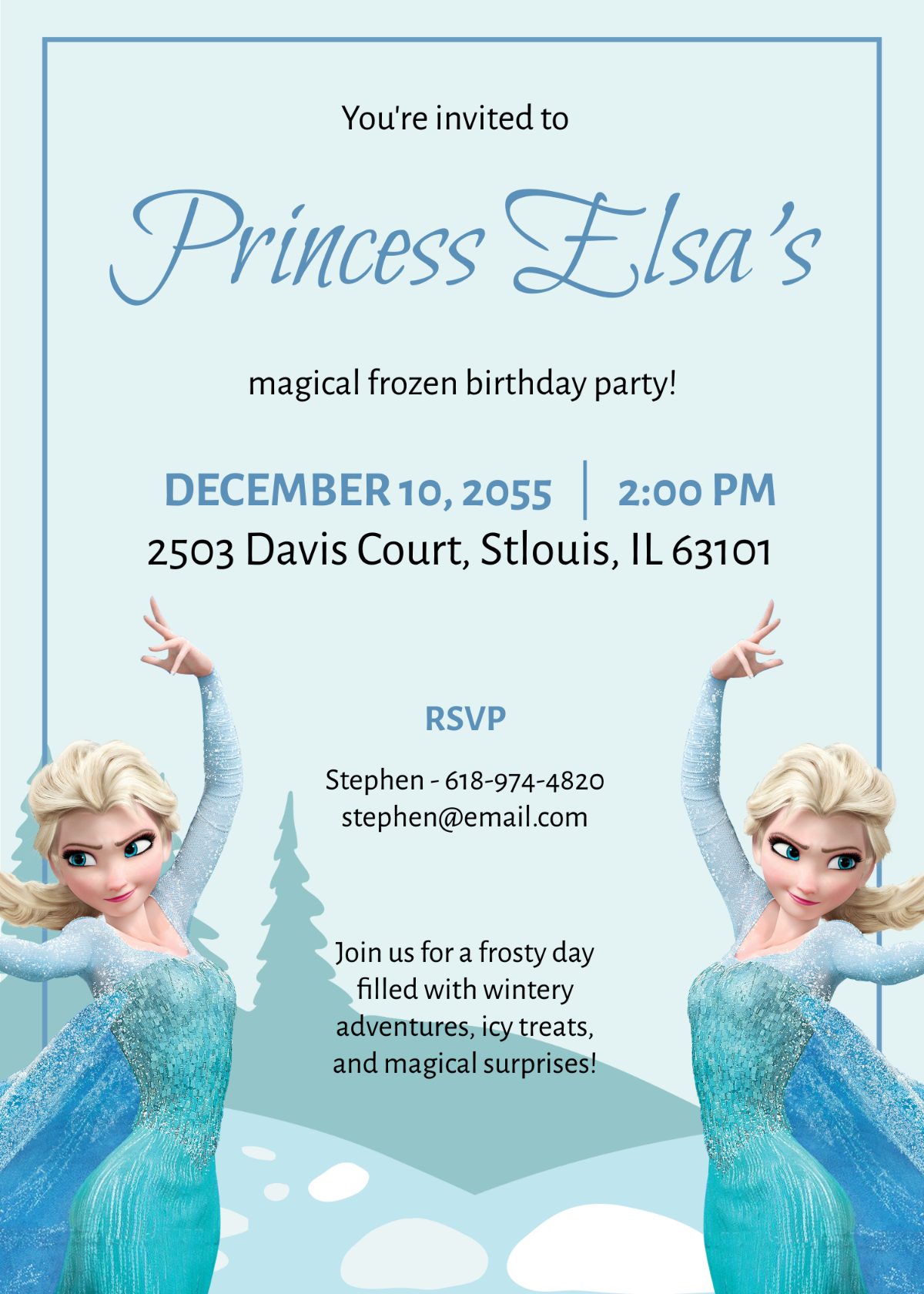 frozen birthday invitation template
