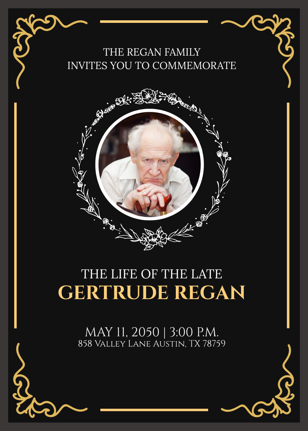 free funeral invitation template