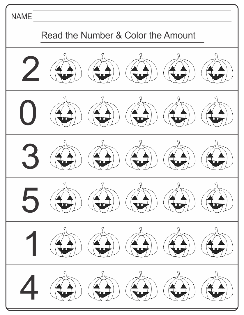 halloween worksheets for kindergarten