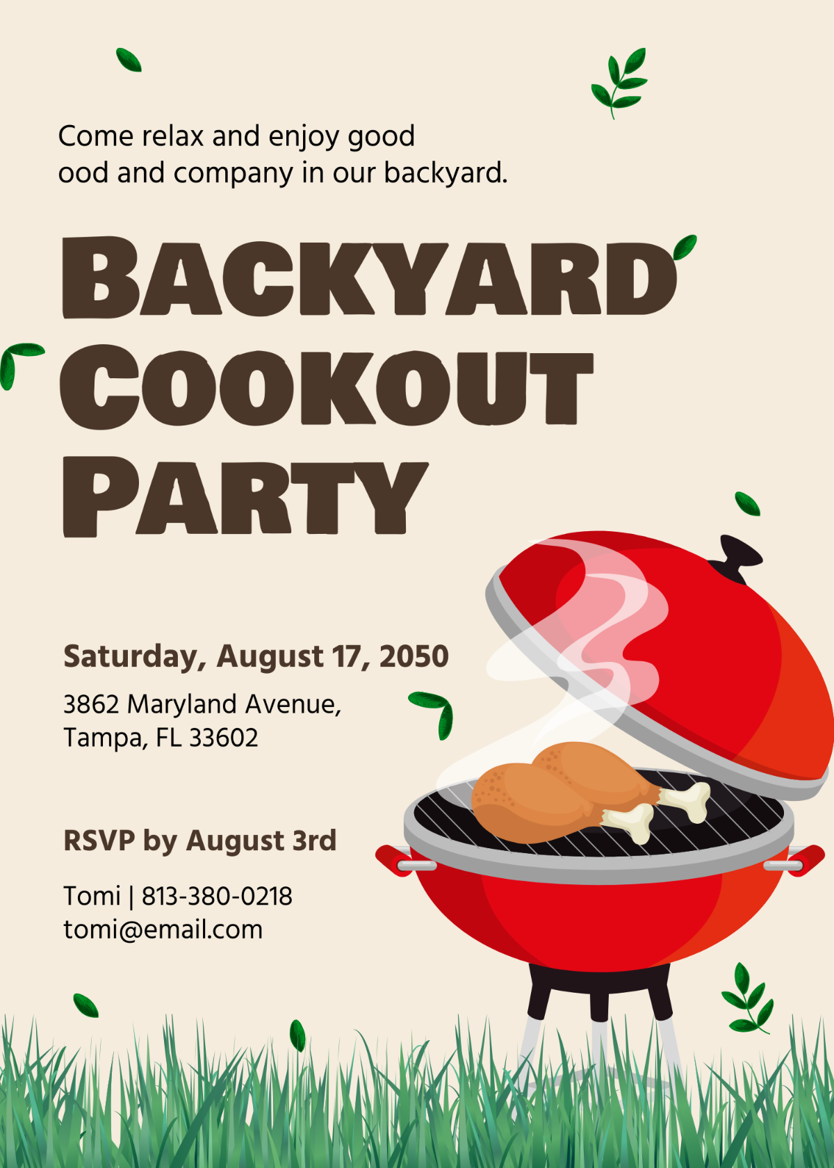 cookout invitation template