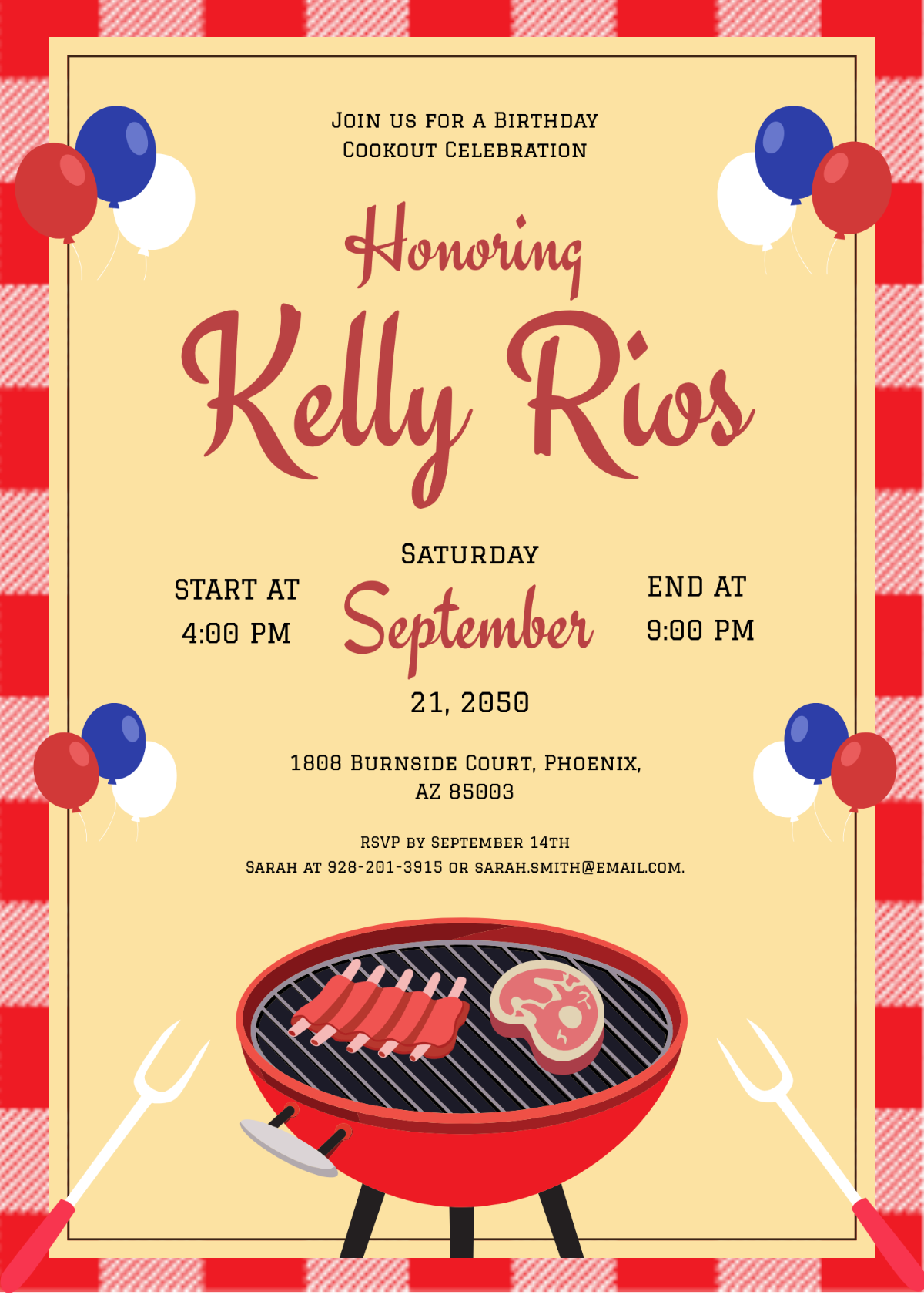 Free Hamburger Cookout Invitation Template To Edit Online