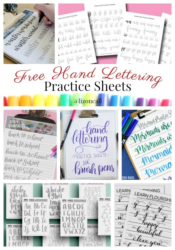 Free Hand Lettering Worksheets
