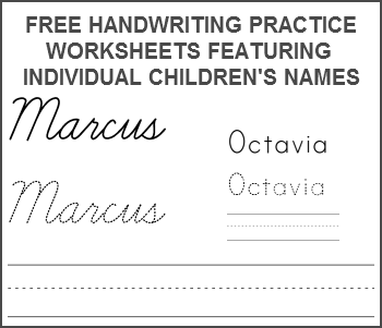 Free Handwriting Worksheets With Childs Name Student Handouts 