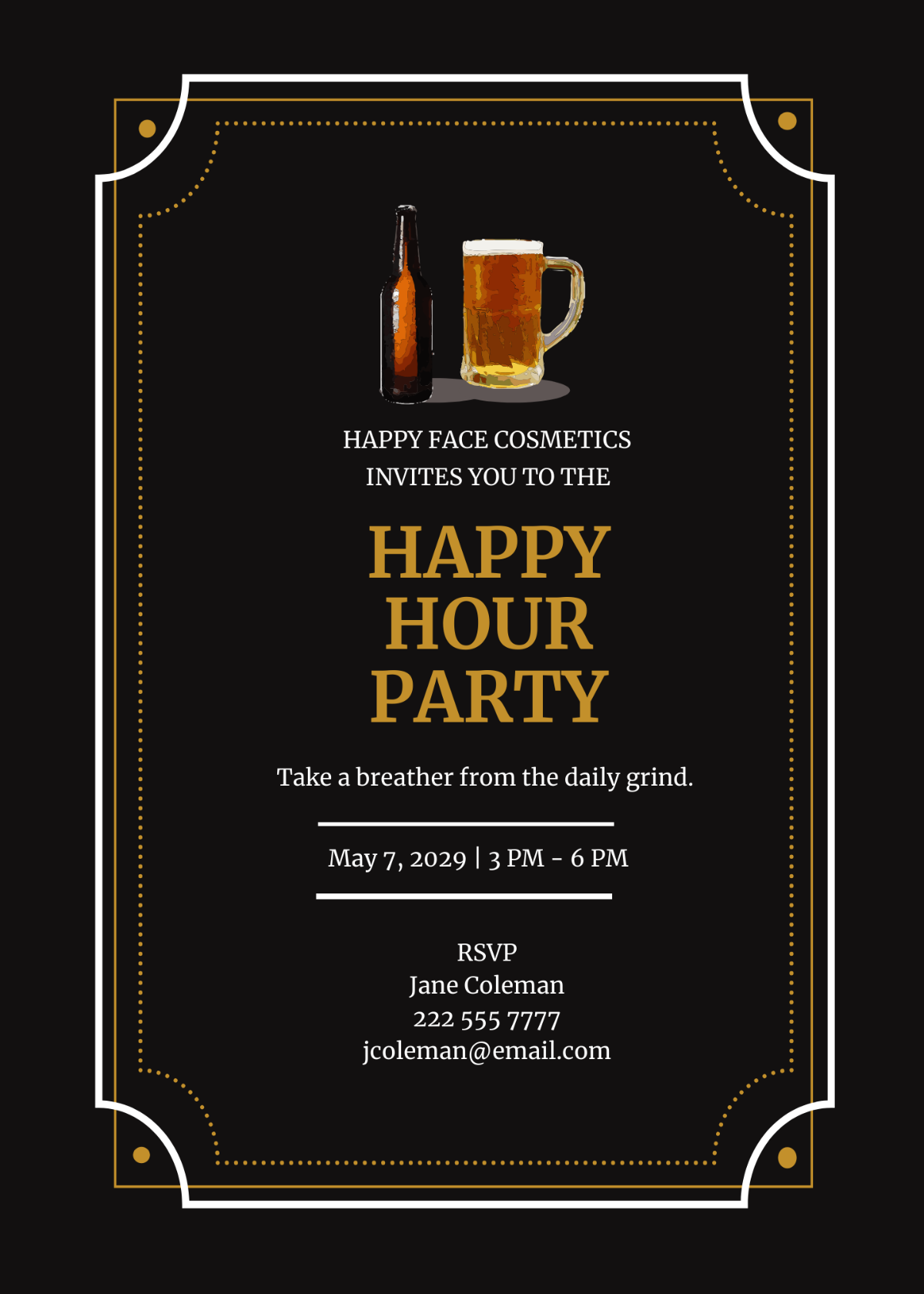 happy hour invite template