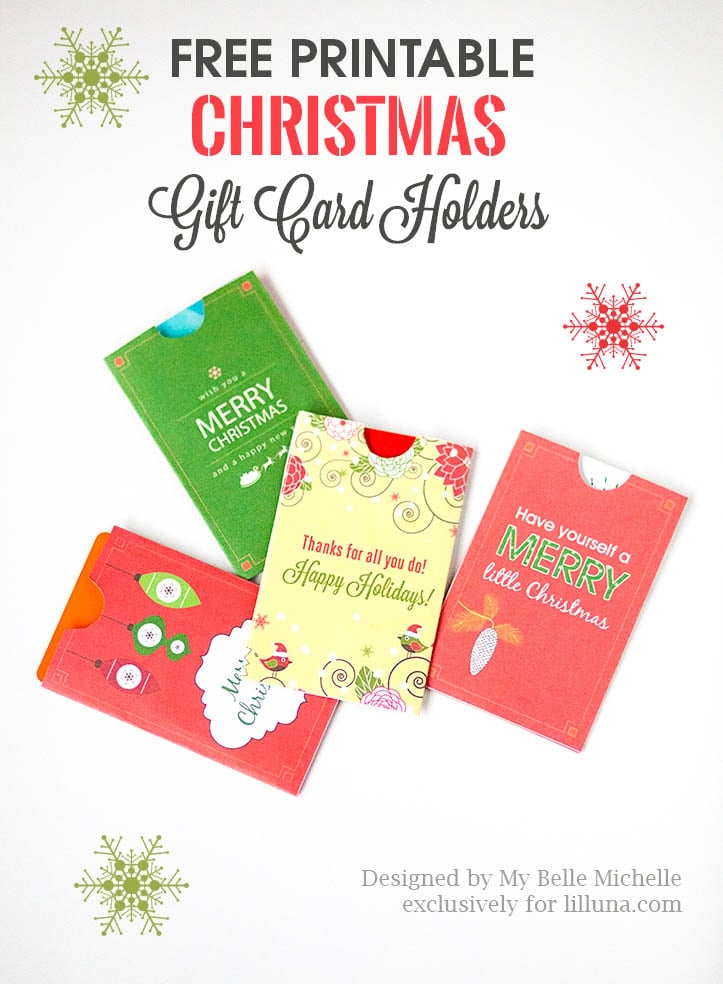 Free Holiday Gift Card Holder Printables