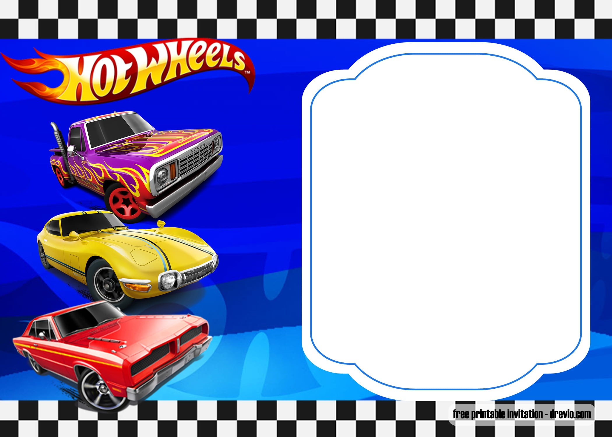 hot wheels invitation template free