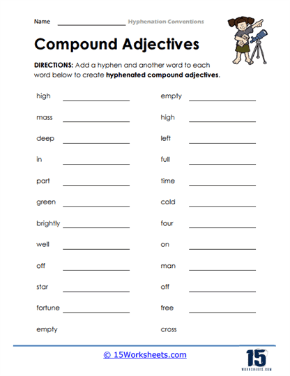 underlining and hyphen worksheets free