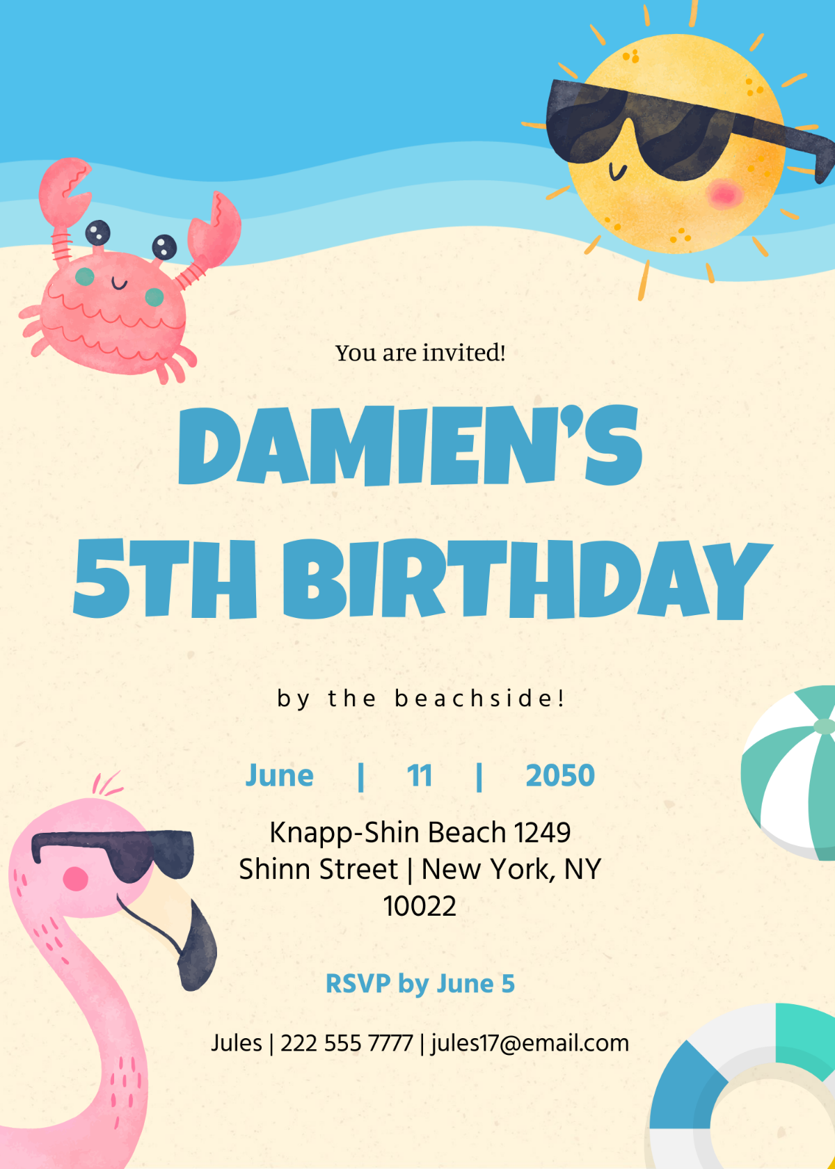 kids birthday invitation template