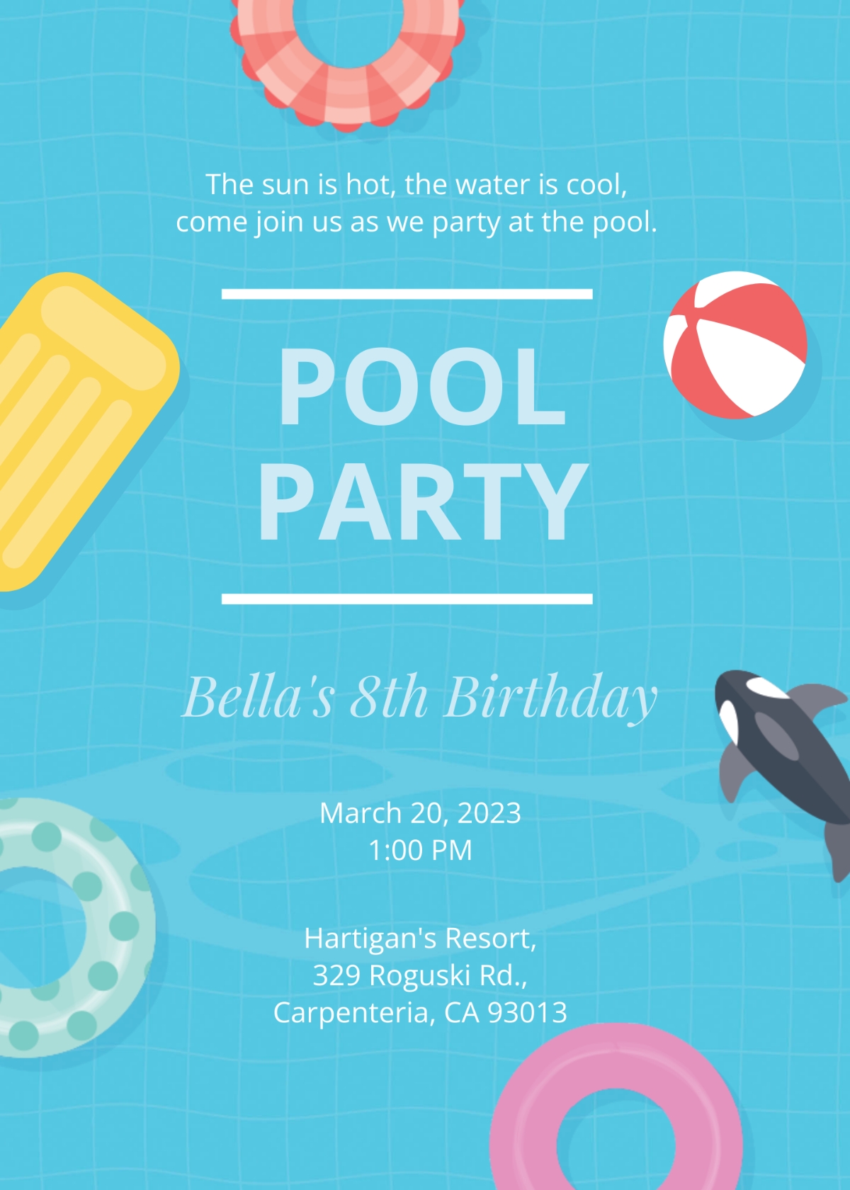 pool party template invitation