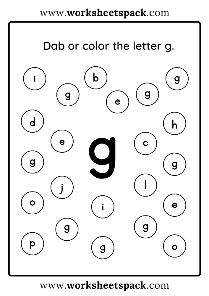 letter g worksheets for preschool
