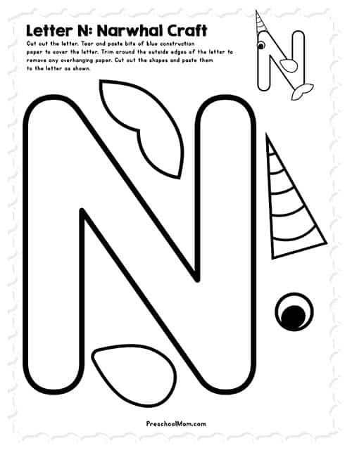 letter n worksheets for preschool